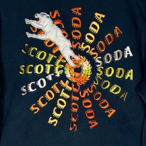 Scotch & Soda Men's Polar Bear Sweater Size XL in Navy Blue / Multi Color - Picture 3 of 8